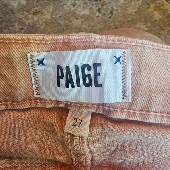 Paige Ankle Jeans Sz 27 With 29" Inseam, Like New! Pinkish/salmon Color - Picture 6 of 6